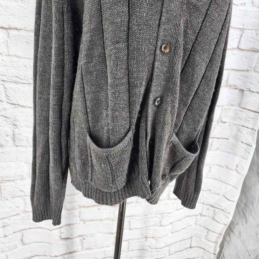Vintage Knit Cardigan Grandpa Sweater Retro Academia Pockets *Flaws* Medium‎